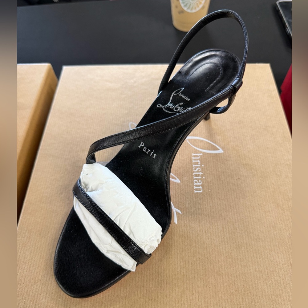 Christian Louboutin 55mm Rosalie Leather Slingback Sandals - Picture 2 of 5
